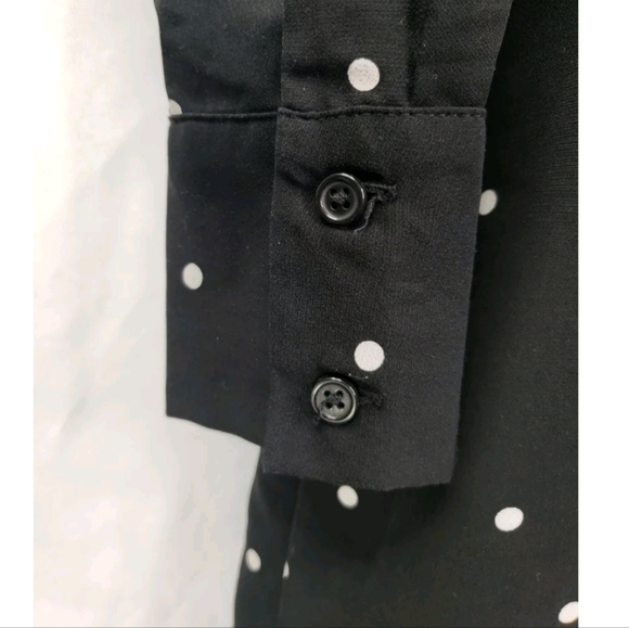 Who What Wear Shirt Dress Polka Dot Large Black White Oversized Long Sleeve - Picture 7 of 14